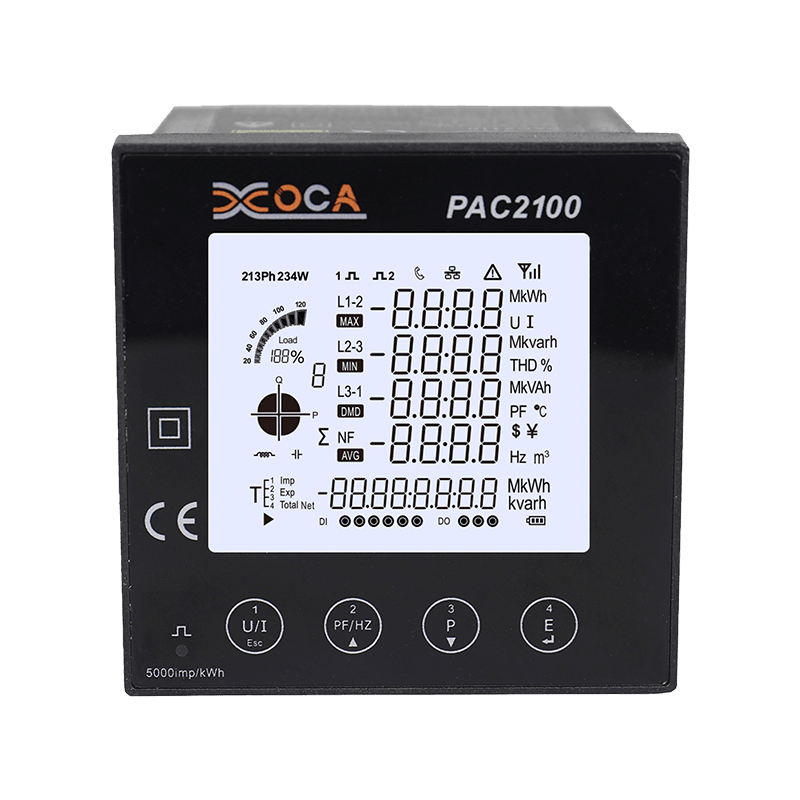 PAC2100 Большой ЖК-цифровой интеллектуальный измеритель мощности Счетчик энергии